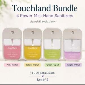 Touchland Power Mist Hydrating Hand Sanitizer Bundle Set of 4 (1 fl oz each)